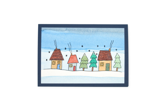 Weihnachtskarte Dorf 25