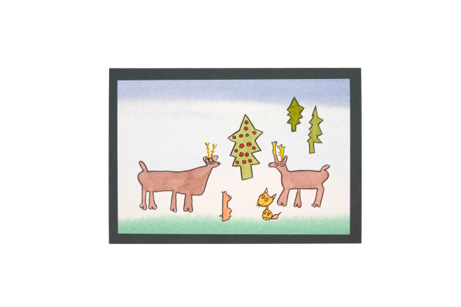 Weihnachtskarte Waldtiere 25
