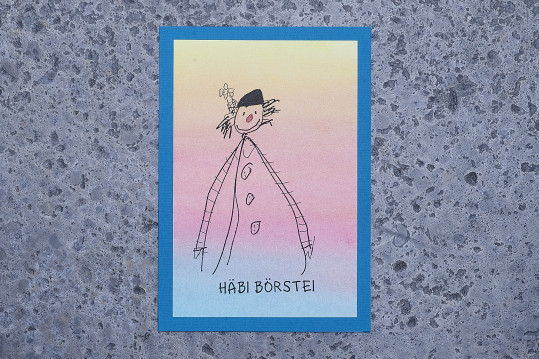 Kunstkarte Clown &quot;Häbi Börstei&quot;