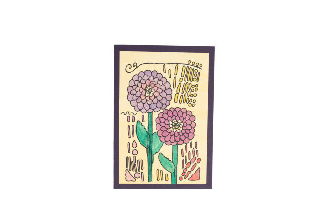 Kunstkarte 2 Blüten