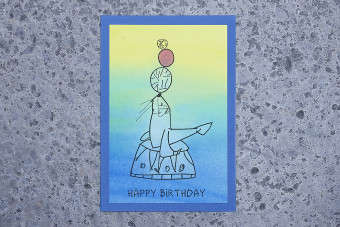 Kunstkarte Seehund &quot;Happy Birthday&quot;