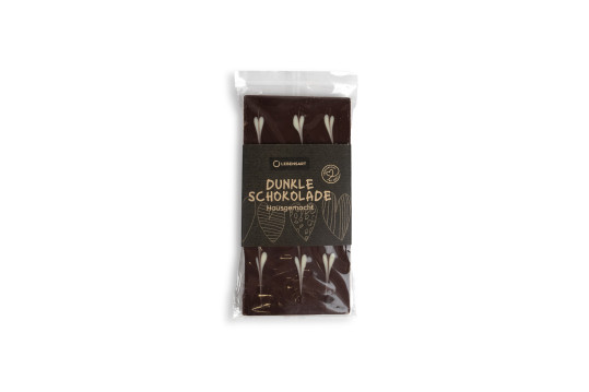 Schokoladentafel Dunkel mit Herzen 100g