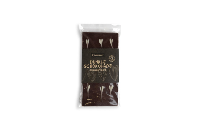 Schokoladentafel Dunkel mit Herzen 100g