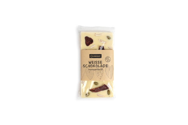 Schokoladentafel Weiss mit Erdbeeren 100g