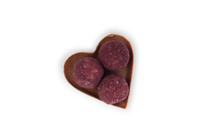 Heidelbeer-Truffes im Schokolade-Herz 50g