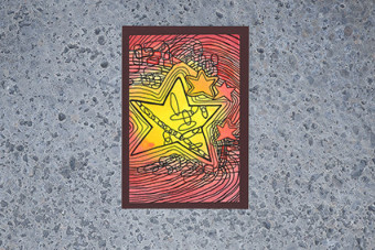 Kunstkarte Stern rot