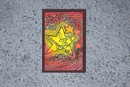 Kunstkarte Stern rot